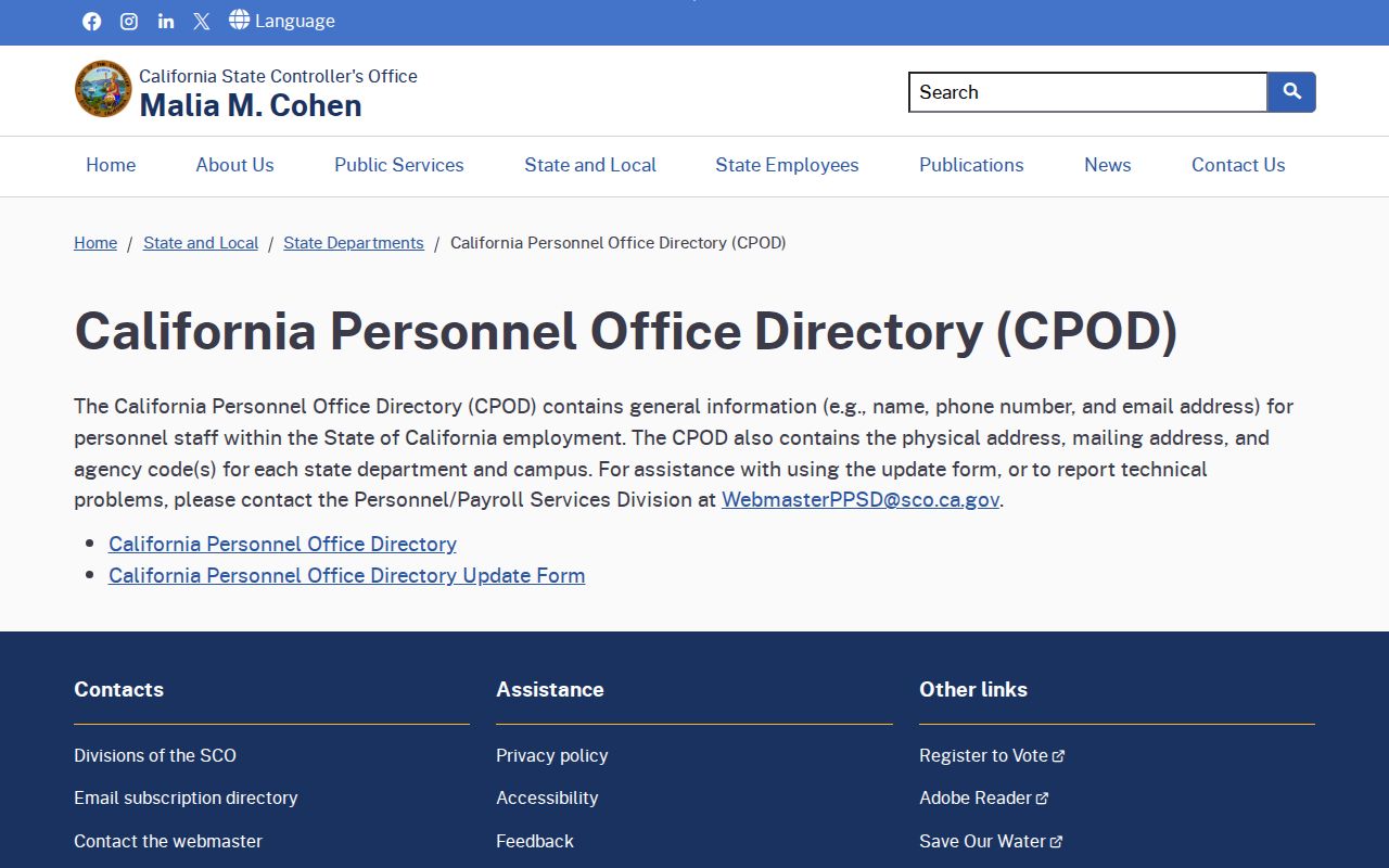 San Mateo people directories California personnel office source